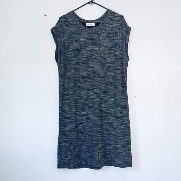 Anthropologie Cloth & Stone Dress XL Gray Heather Cap Sleeve Shift Stretch - Picture 1 of 6